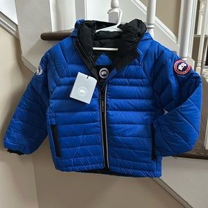 NWT Canada Goose Kids Youth Sherwood Hooded Lightweight Down Jacket XS 6 Blue